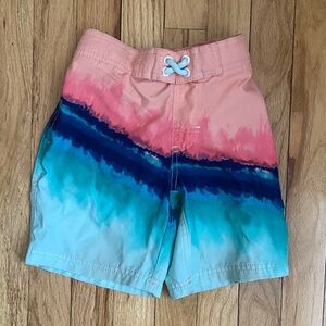 Wonder Nation Pink and Teal Swim Trunks